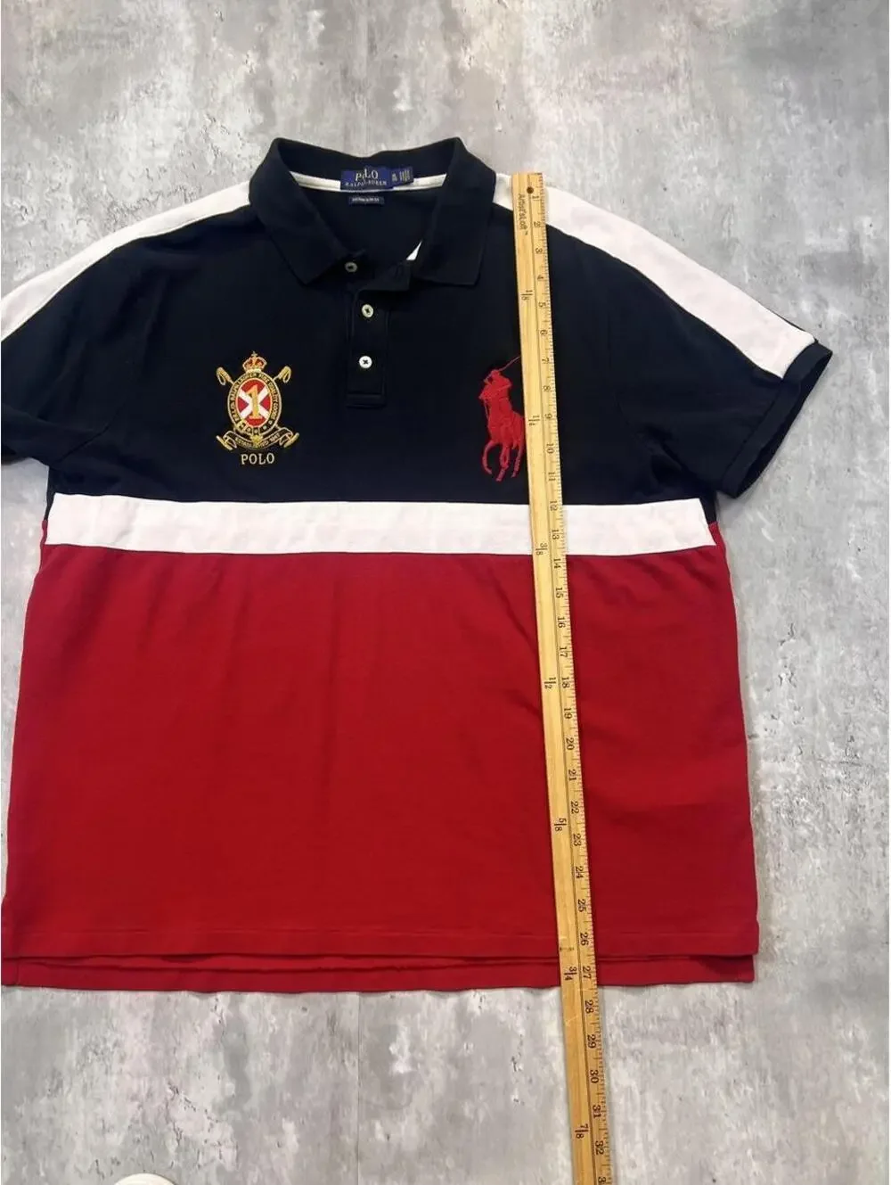 Y2K Color Block Polo Shirt Big Pony Ralph Lauren XL